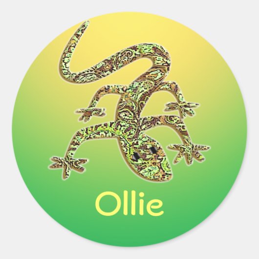 Ollie Gecko / Salamander / Lizard Sticker 1 (Vorderseite)