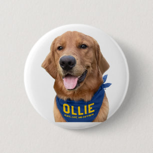 Ollie the Lucky Dog Foto Button Button