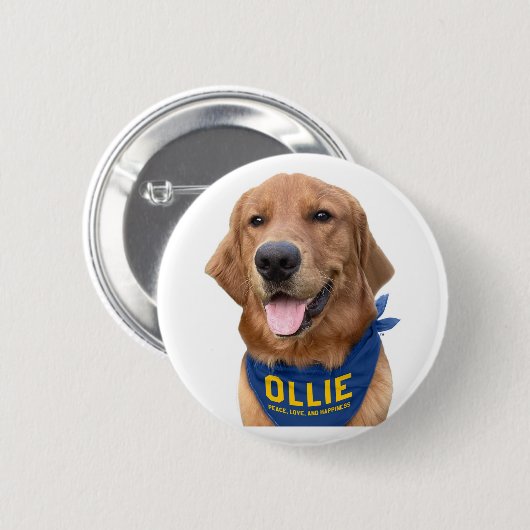Ollie the Lucky Dog Foto Button Button (Vorne & Hinten)