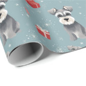 Ollie the Mini Schnauzer Xmas Wrapping Paper Geschenkpapier (Rolleneckpunkt)