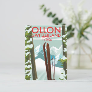 Ollon Schweiz Skigebiet Postkarte