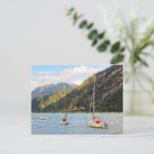 Ölmalerei Achensee in Österreich Tirol Boote Postkarte (Stehend Vorderseite)