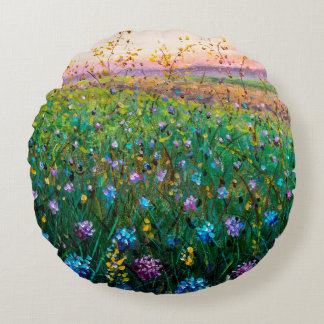  Ölmalerei auf Blume, wunderschöne Blume auf dem F Rundes Kissen