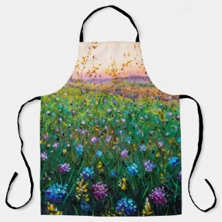  Ölmalerei auf Blume, wunderschöne Blume auf dem F Schürze