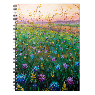 Ölmalerei auf Blume, wunderschöne Blume auf dem Fe Notizblock