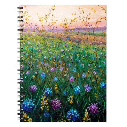 Ölmalerei auf Blume, wunderschöne Blume auf dem Fe Notizblock (Vorderseite)