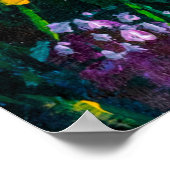 Ölmalerei auf Blume, wunderschöne Blume auf dem Fe Poster (Ecke)