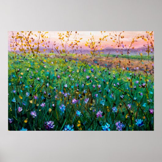 Ölmalerei auf Blume, wunderschöne Blume auf dem Fe Poster (Vorne)