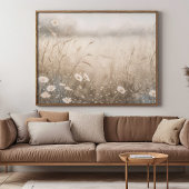 Ölmalerei auf einem Feld von Blume und Gras Poster