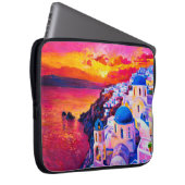 Ölmalerei auf Leinwand. Sonnenuntergang über der I Laptopschutzhülle (Vorne Rechts)