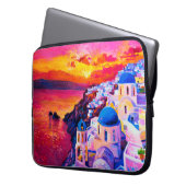 Ölmalerei auf Leinwand. Sonnenuntergang über der I Laptopschutzhülle (Vorderseite Links)