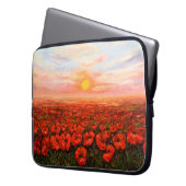 Ölmalerei auf Opiummohn Laptopschutzhülle (Vorderseite Links)