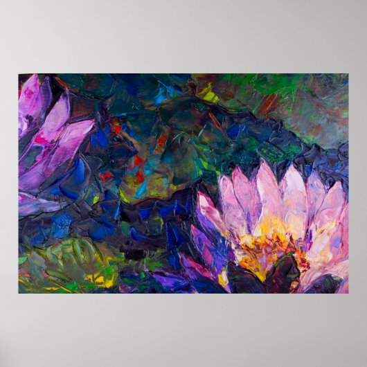 Ölmalerei auf schöne Lotus-Blume Poster (Vorne)