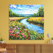 Ölmalerei auf See und Blume Leinwanddruck (Insitu (Wohnzimmer))