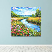 Ölmalerei auf See und Blume Leinwanddruck (Insitu (Holzboden))
