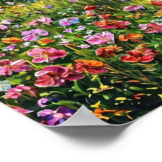 Ölmalerei auf See und Blume Poster (Ecke)