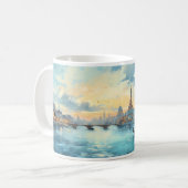 Ölmalerei auf Stadt und Fluss Kaffeetasse (Vorderseite Links)