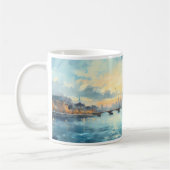 Ölmalerei auf Stadt und Fluss Kaffeetasse (Links)