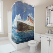 Ölmalerei auf Titanic und Eisberg im Ozean bei n Duschvorhang (Beispiel)