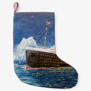  Ölmalerei auf Titanic und Eisberg im Ozean bei n Kleiner Weihnachtsstrumpf