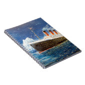 Ölmalerei auf Titanic und Eisberg im Ozean bei n Notizblock (Rechte Seite)
