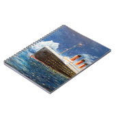 Ölmalerei auf Titanic und Eisberg im Ozean bei n Notizblock (Linke Seite)