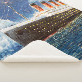 Ölmalerei auf Titanic und Eisberg im Ozean bei n Sherpadecke (3/4)