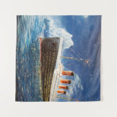 Ölmalerei auf Titanic und Eisberg im Ozean bei n Wandteppich (Vorderseite (Horizontal))