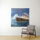 Ölmalerei auf Titanic und Eisberg im Ozean bei n Wandteppich (Beispiel)