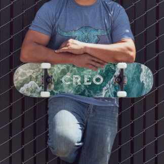 Ölmalerei auf tropische Ozeansurfen Skateboard