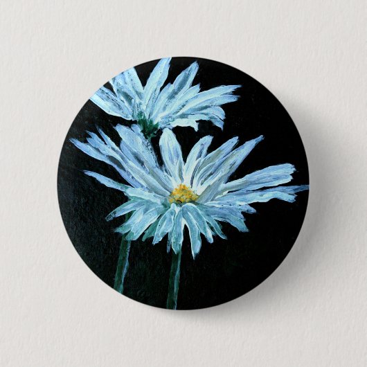 Ölmalerei der modernen Kunst der Blumen des weißen Button (Vorderseite)