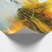  Ölmalerei der schönen Herbstlandschaft, Wald Geschenkpapier (Ecke)