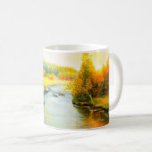Ölmalerei der schönen Herbstlandschaft, Wald Kaffeetasse (VorderseiteRechts)