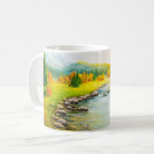 Ölmalerei der schönen Herbstlandschaft, Wald Kaffeetasse (Vorderseite Links)