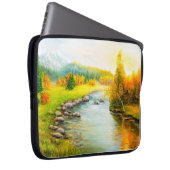 Ölmalerei der schönen Herbstlandschaft, Wald Laptopschutzhülle (Vorne Rechts)