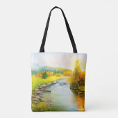 Ölmalerei der schönen Herbstlandschaft, Wald Tasche (Rückseite)