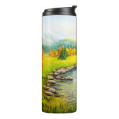 Ölmalerei der schönen Herbstlandschaft, Wald Thermosbecher (Nach links gedreht)