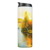 Ölmalerei der schönen Herbstlandschaft, Wald Thermosbecher (Nach rechts gedreht)