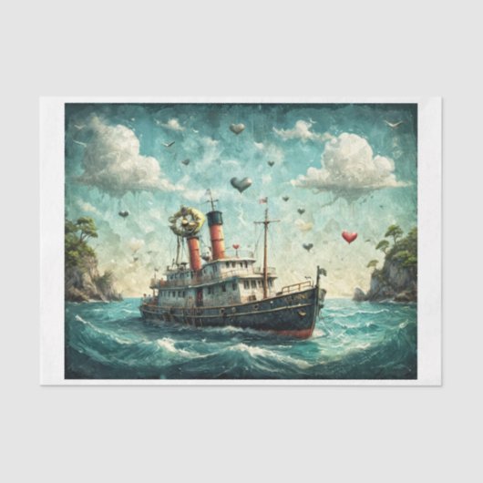 Ölmalerei des verrückten Bootes der Liebe Seidenpapier (Vorderseite)