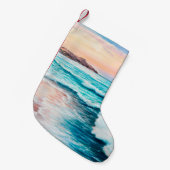 Ölmalerei eines schönen lila Sonnenuntergangs übe Kleiner Weihnachtsstrumpf (Vorderansicht (hängend))