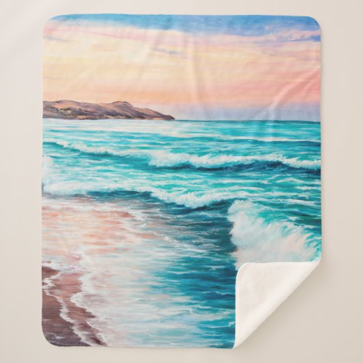  Ölmalerei eines schönen lila Sonnenuntergangs übe Sherpadecke (Vorderseite)