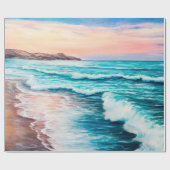 Ölmalerei eines schönen lila Sonnenuntergangs über Geschenkpapier (Flach)