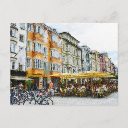Ölmalerei in Innsbruck Stadtbild Tirol Postkarte (Vorderseite)
