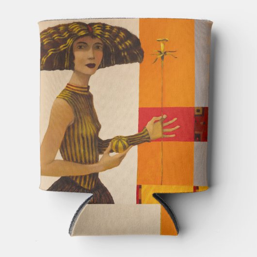 Ölmalerei: Mädchenportrait. Dosenkühler (Vorderseite)