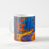Ölmalerei mit schönem Herbstwald auf c Kaffeetasse (Vorderseite Links)