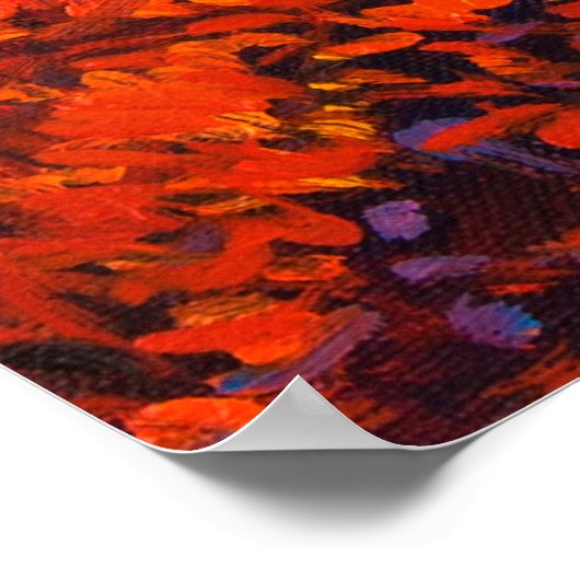 Ölmalerei mit schönem Herbstwald auf c Poster (Ecke)