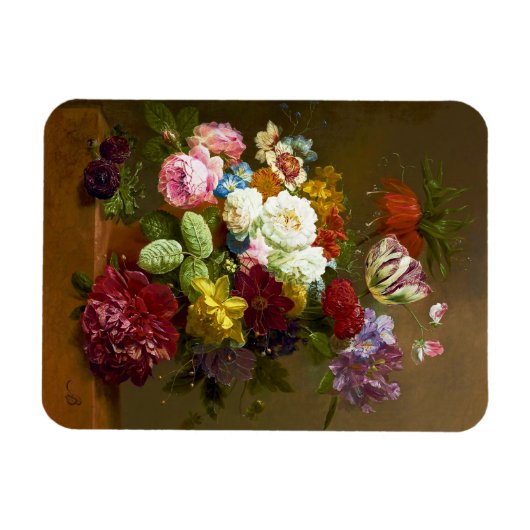 Ölmalerei mit Vintager Blume Magnet (Horizontal)