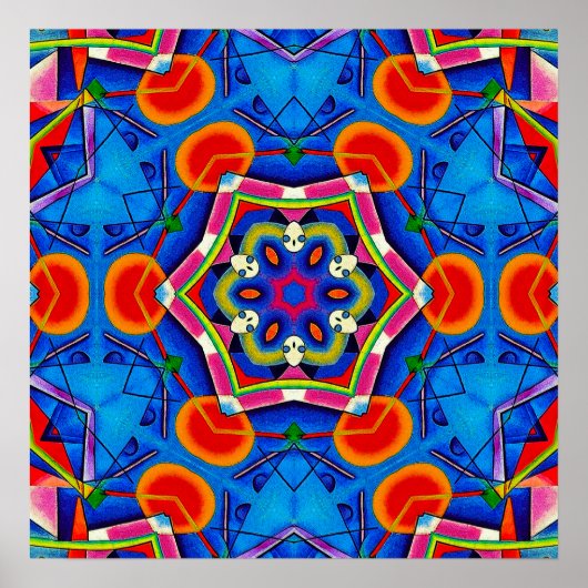 Ölmalerei Multicolor Kaleidoskop Poster (Vorne)