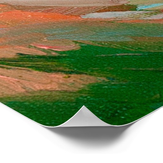 Ölmalerei von Feldern von Blume auf der Leinwand. Poster (Ecke)