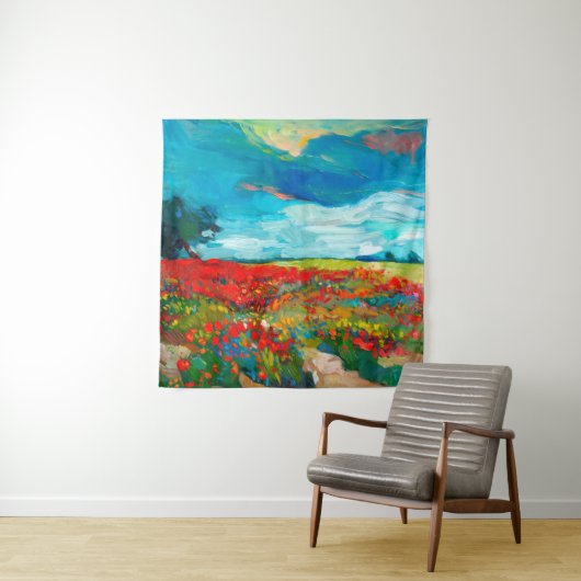 Ölmalerei von Feldern von Blume auf der Leinwand. Wandteppich (Beispiel)